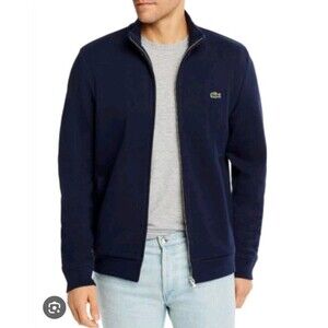 Lacoste Brushed Piqué Fleece Full-Zip SweatshirtNavy Blue Size XXL